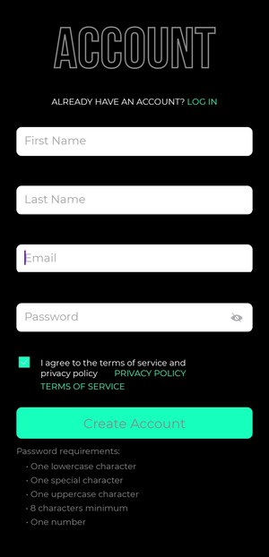 Sign up form Android